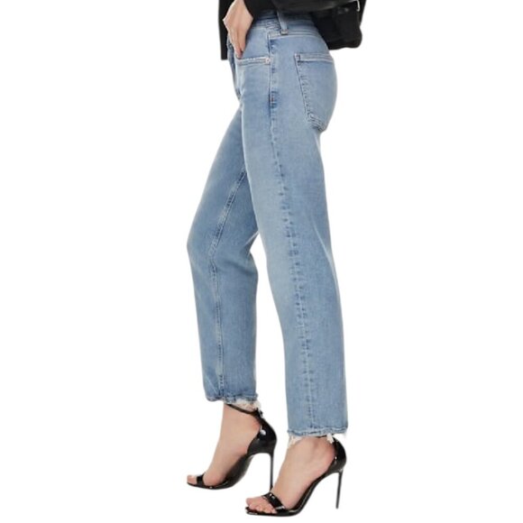 Agolde Kye Mid Rise Straight Leg Crop Jeans Size 25 In Forseen Faded Distressed - Picture 3 of 16